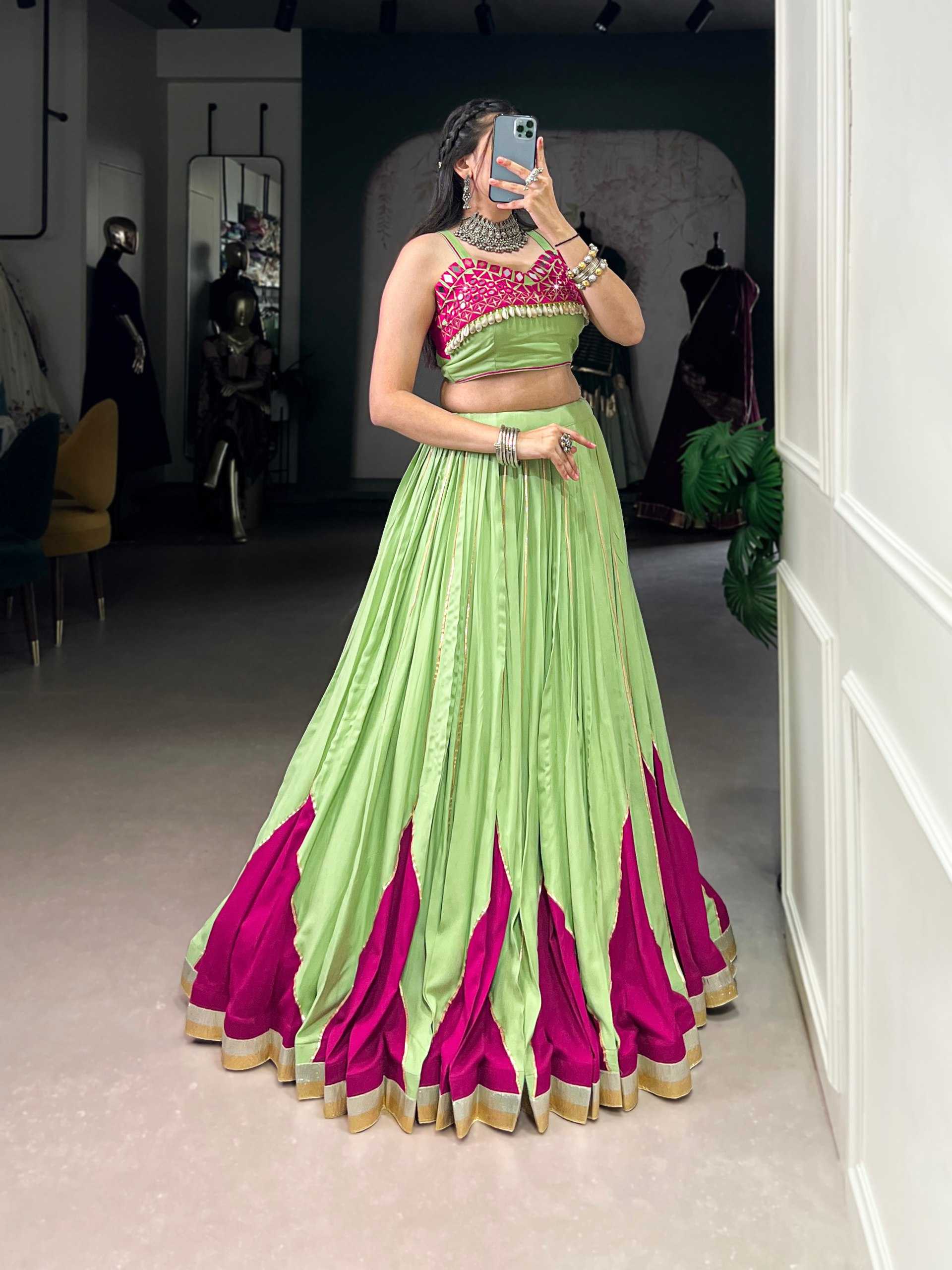 Ynf Reyon Cotton KESH134 1628 Lehengas Festive Collections Wholesale Fancy Lehenga Embroidered Lehenga Gota Patti Lehenga Navratri Chaniya Choli Manufacturer