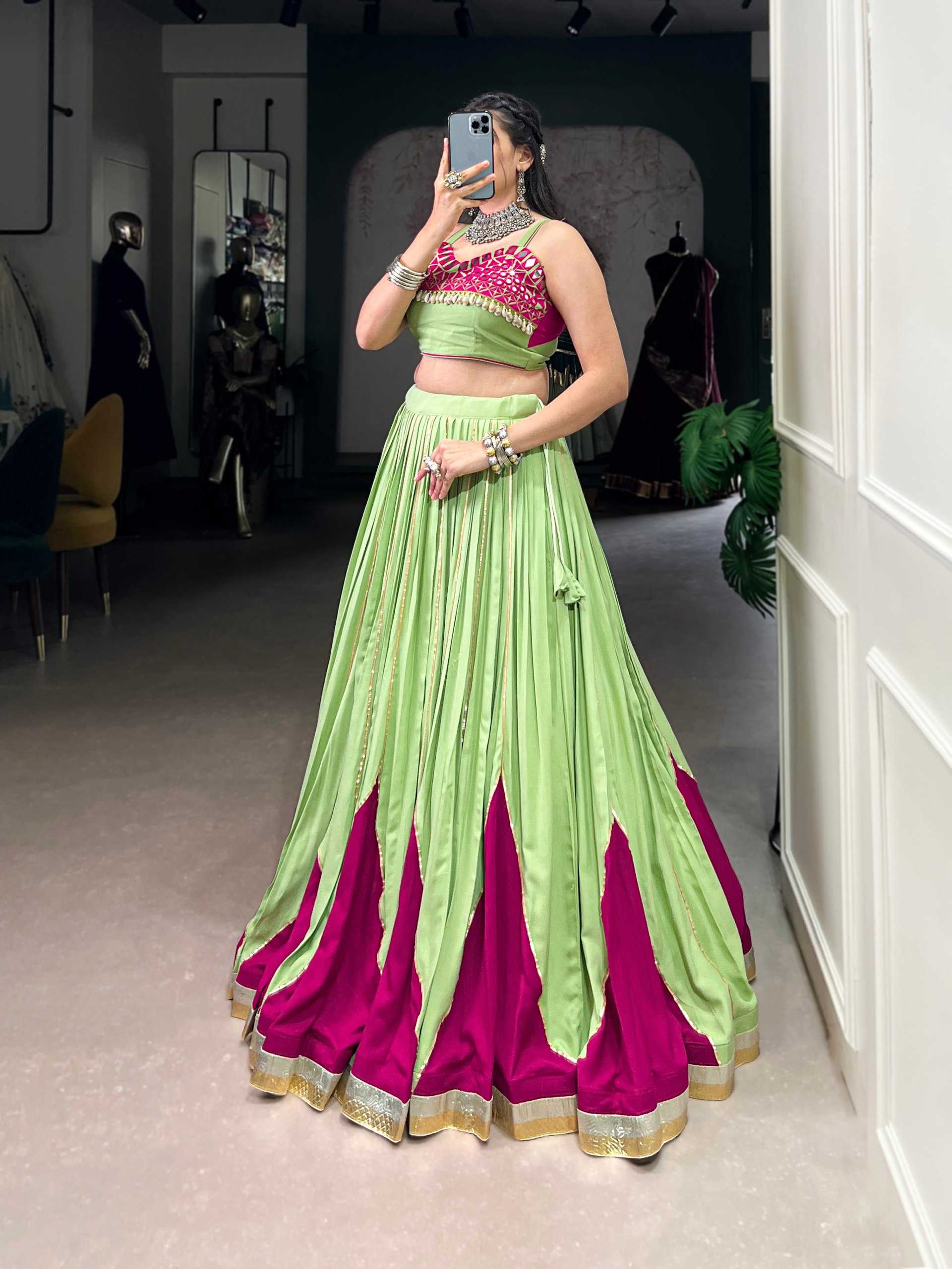 Ynf Reyon Cotton KESH134 1628 Lehengas Festive Collections Wholesale Fancy Lehenga Embroidered Lehenga Gota Patti Lehenga Navratri Chaniya Choli Manufacturer