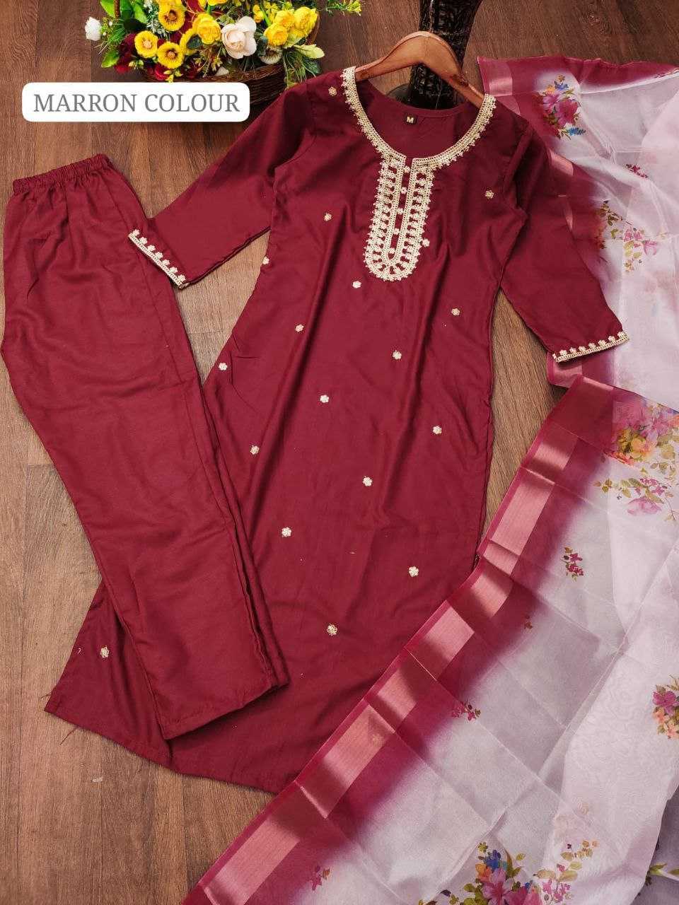 Ynf Reyon Cotton KESH461 121 Suits & Dresses Wholesale Ladies Suits Embroidery Suits Palazzo Suit Manufacturer