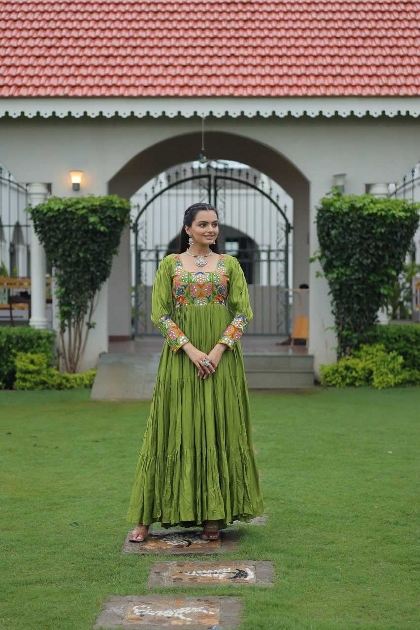 Ynf Reyon Cotton KESH491 9255 Gowns Wholesale Fancy Gowns Embroidery Gowns Long Gowns Manufacturer