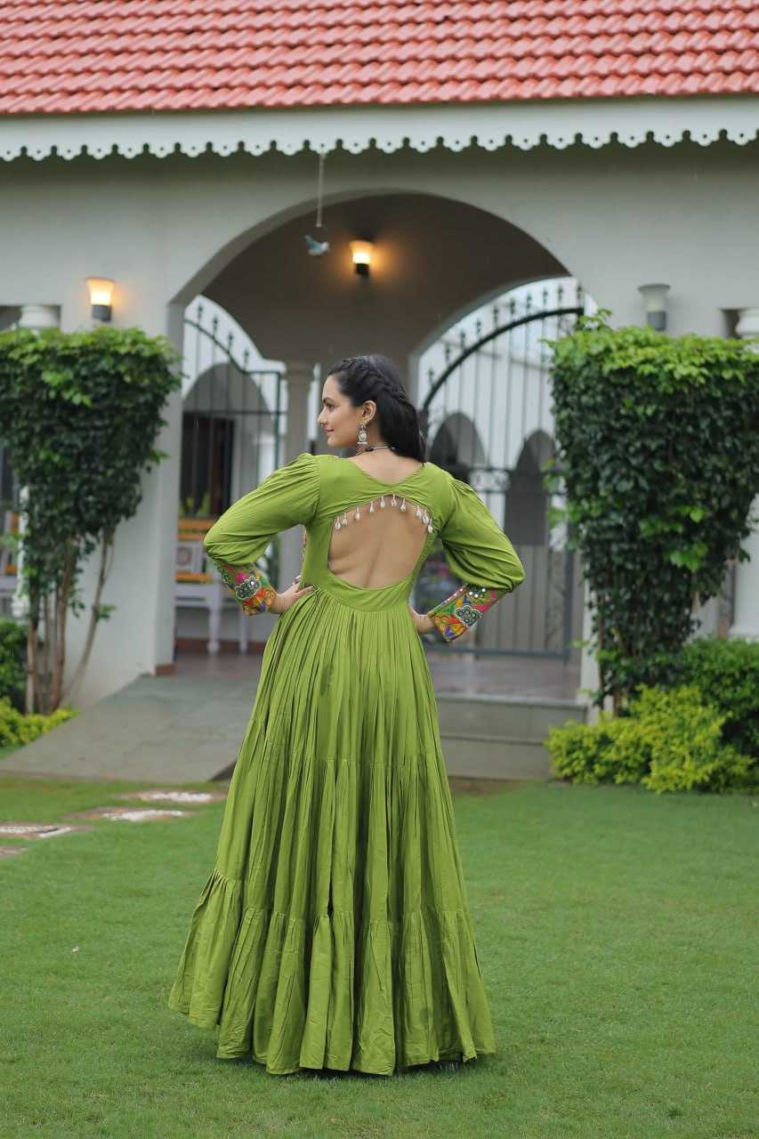 Ynf Reyon Cotton KESH491 9255 Gowns Wholesale Fancy Gowns Embroidery Gowns Long Gowns Manufacturer