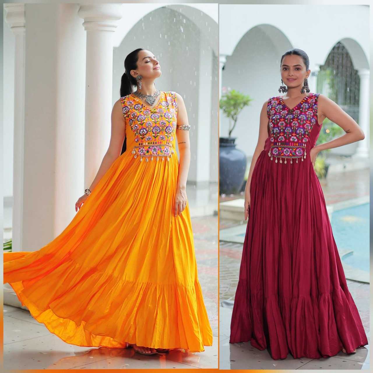 Ynf Reyon Cotton KESH491 9258 Gowns Wedding Collections Wholesale Embroidery Gowns Wedding Gown Haldi Outfits Manufacturer
