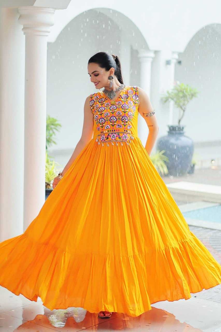 Ynf Reyon Cotton KESH491 9258 Gowns Wedding Collections Wholesale Embroidery Gowns Wedding Gown Haldi Outfits Manufacturer