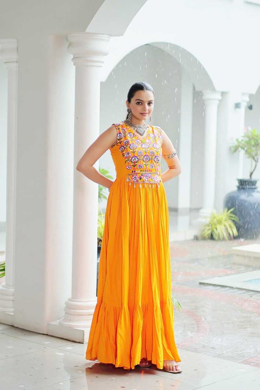 Ynf Reyon Cotton KESH491 9258 Gowns Wedding Collections Wholesale Embroidery Gowns Wedding Gown Haldi Outfits Manufacturer