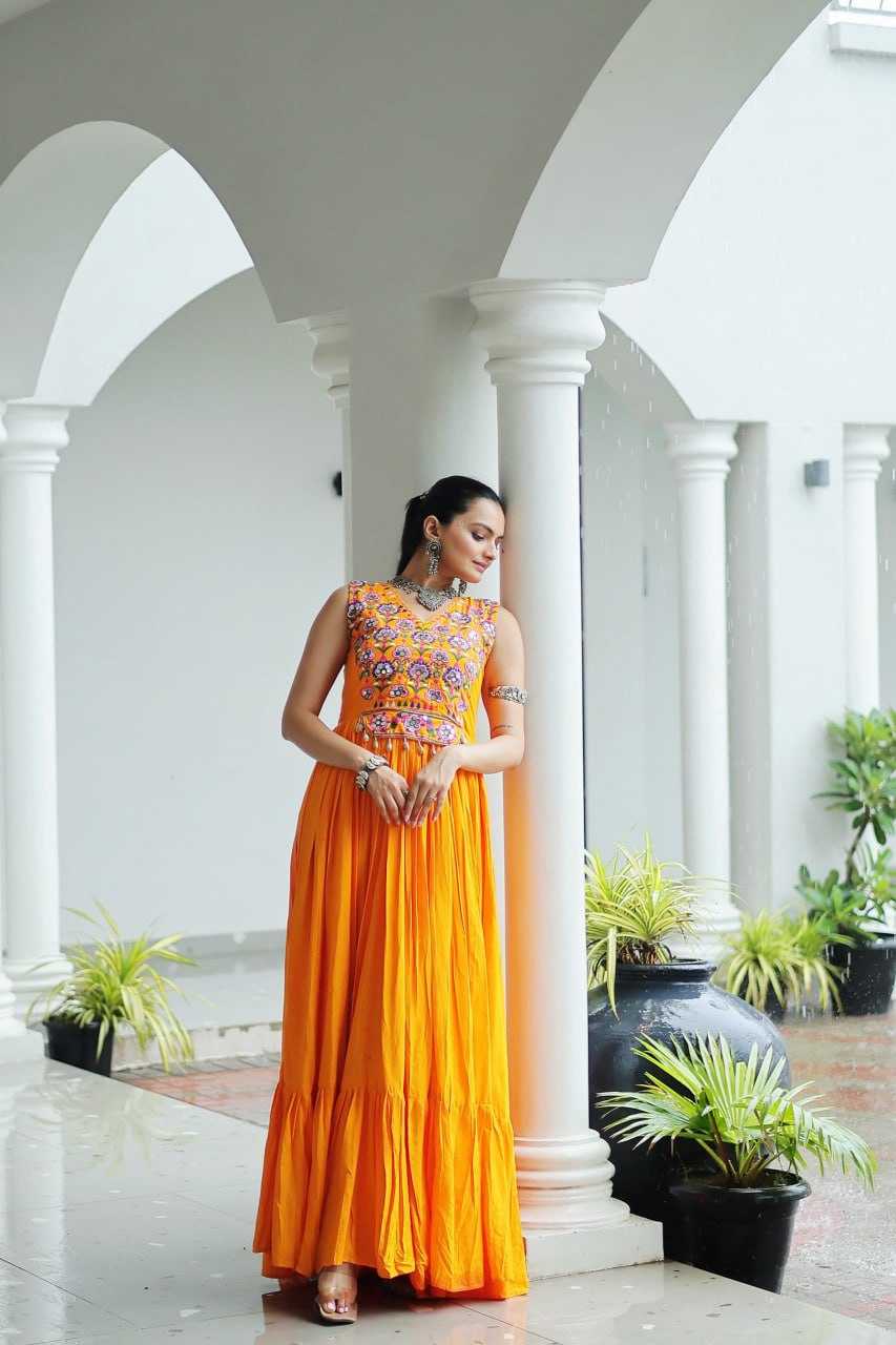 Ynf Reyon Cotton KESH491 9258 Gowns Wedding Collections Wholesale Embroidery Gowns Wedding Gown Haldi Outfits Manufacturer