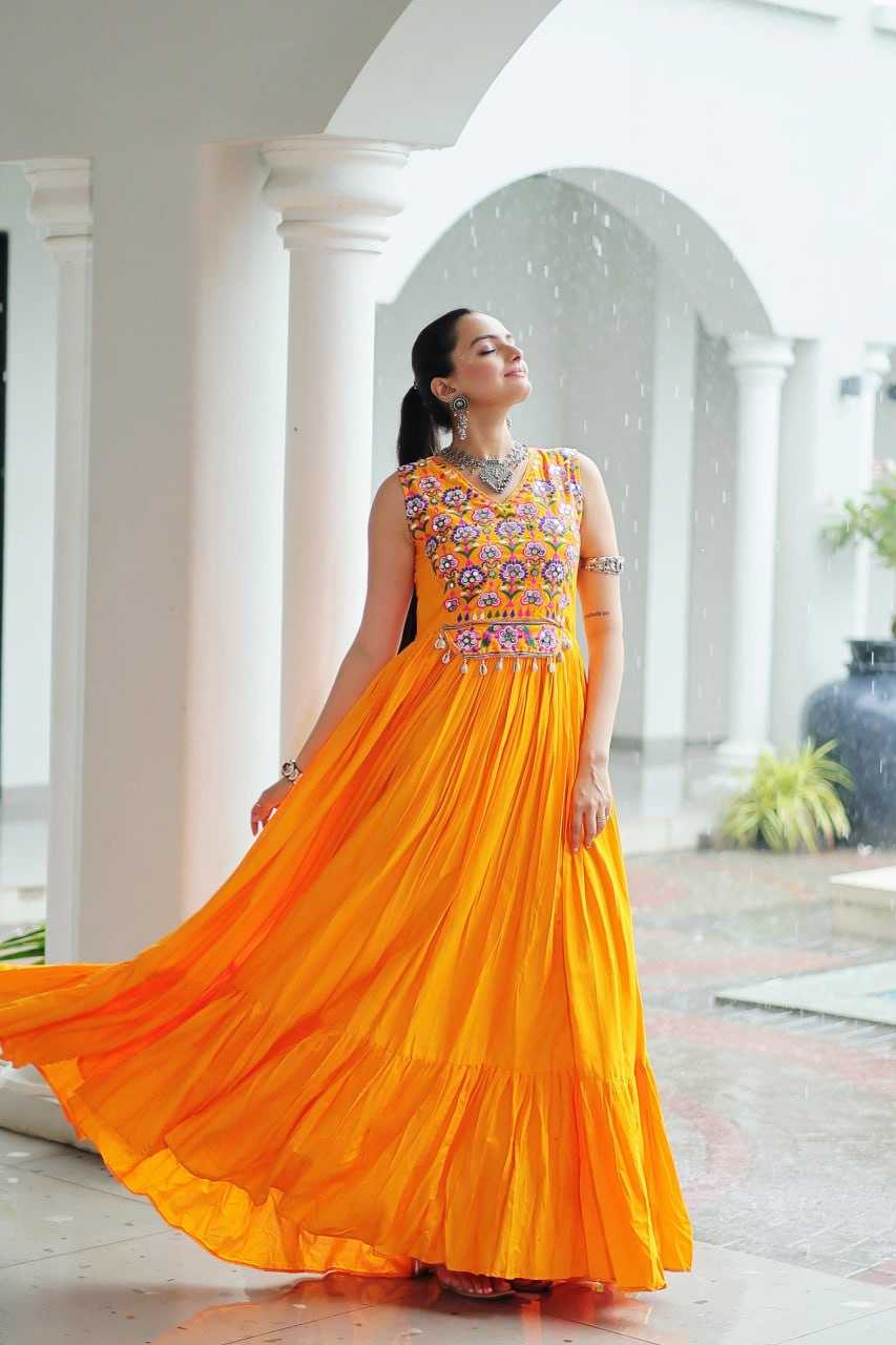Ynf Reyon Cotton KESH491 9258 Gowns Wedding Collections Wholesale Embroidery Gowns Wedding Gown Haldi Outfits Manufacturer