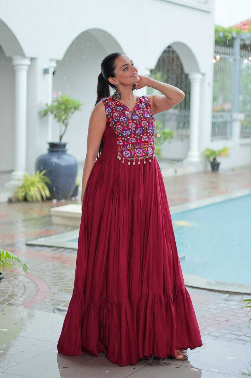 Ynf Reyon Cotton KESH491 9258 Gowns Wedding Collections Wholesale Embroidery Gowns Wedding Gown Haldi Outfits Manufacturer