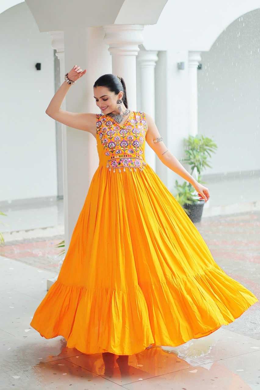 Ynf Reyon Cotton KESH491 9258 Gowns Wedding Collections Wholesale Embroidery Gowns Wedding Gown Haldi Outfits Manufacturer
