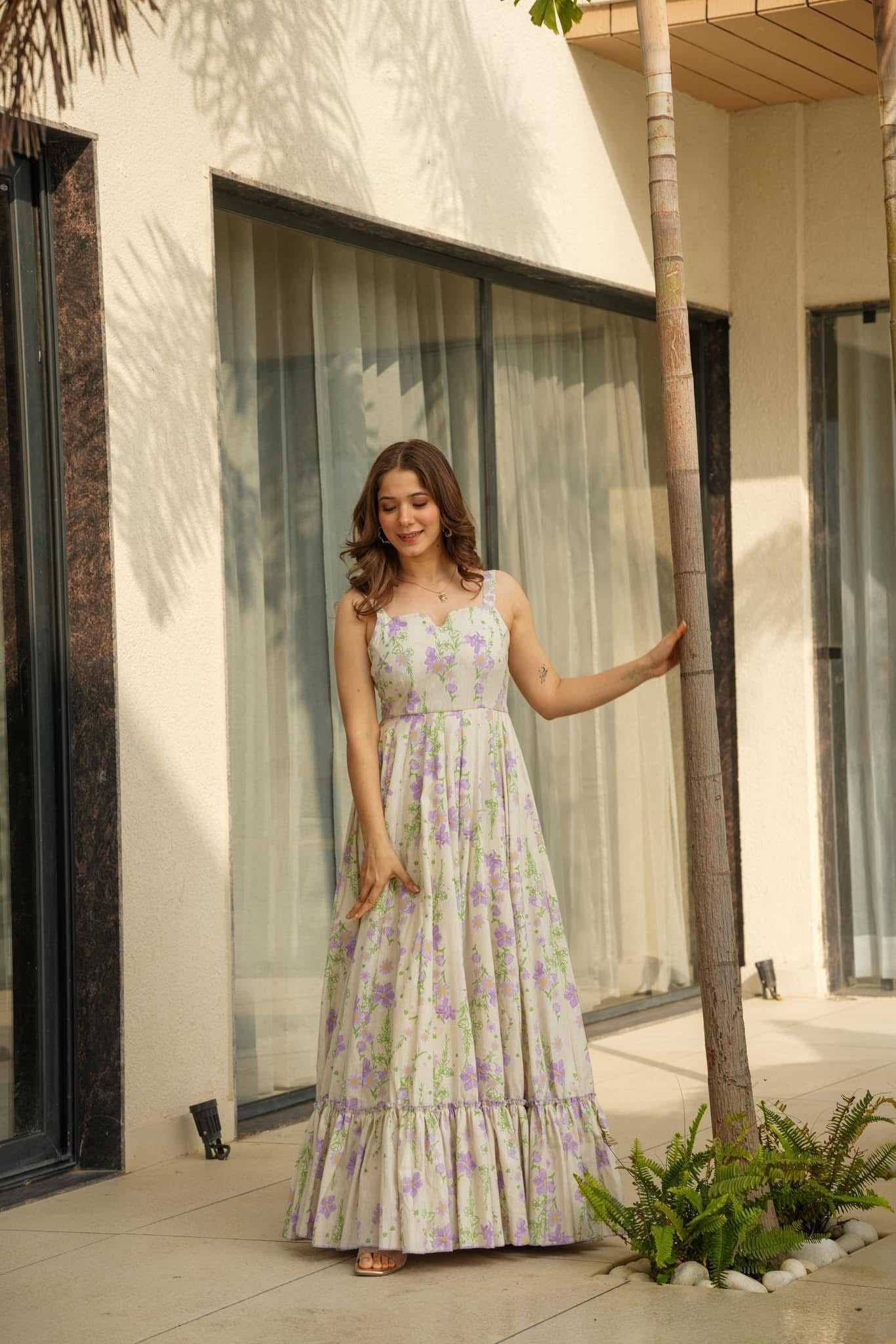 Ynf Reyon Cotton KESH545 C101 Gowns Plus Size Collections Wholesale Printed Gowns Fancy Gowns Long Gowns Sleeveless Gowns Manufacturer