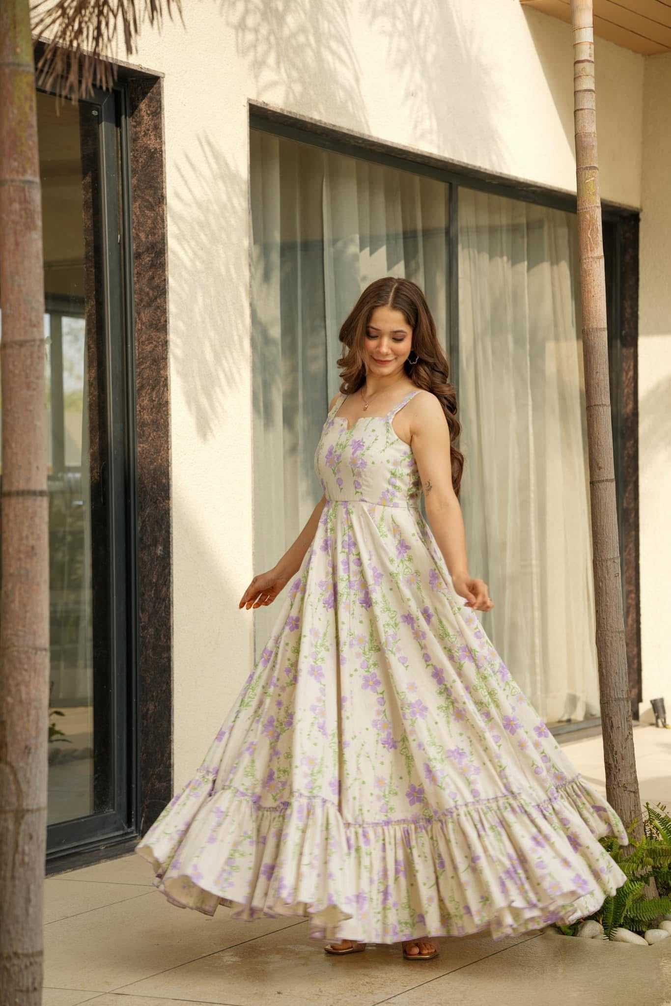 Ynf Reyon Cotton KESH545 C101 Gowns Plus Size Collections Wholesale Printed Gowns Fancy Gowns Long Gowns Sleeveless Gowns Manufacturer