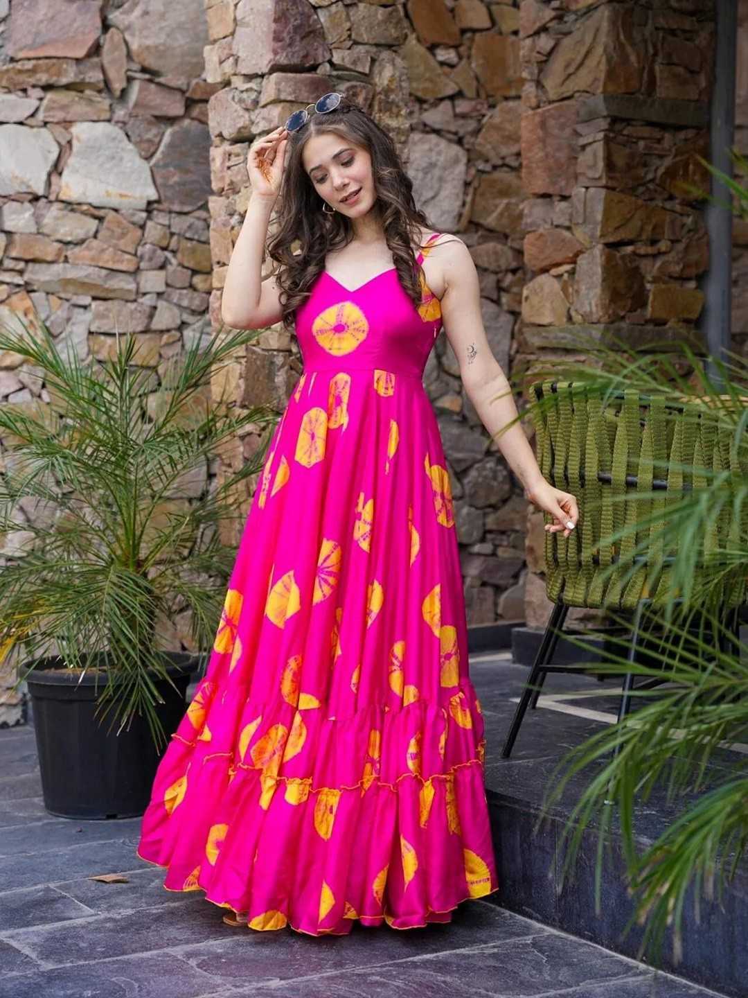 Ynf Reyon Cotton KESH545 C102 Gowns Plus Size Collections Wholesale Printed Gowns Fancy Gowns Party Gowns Long Gowns Sleeveless Gowns Manufacturer