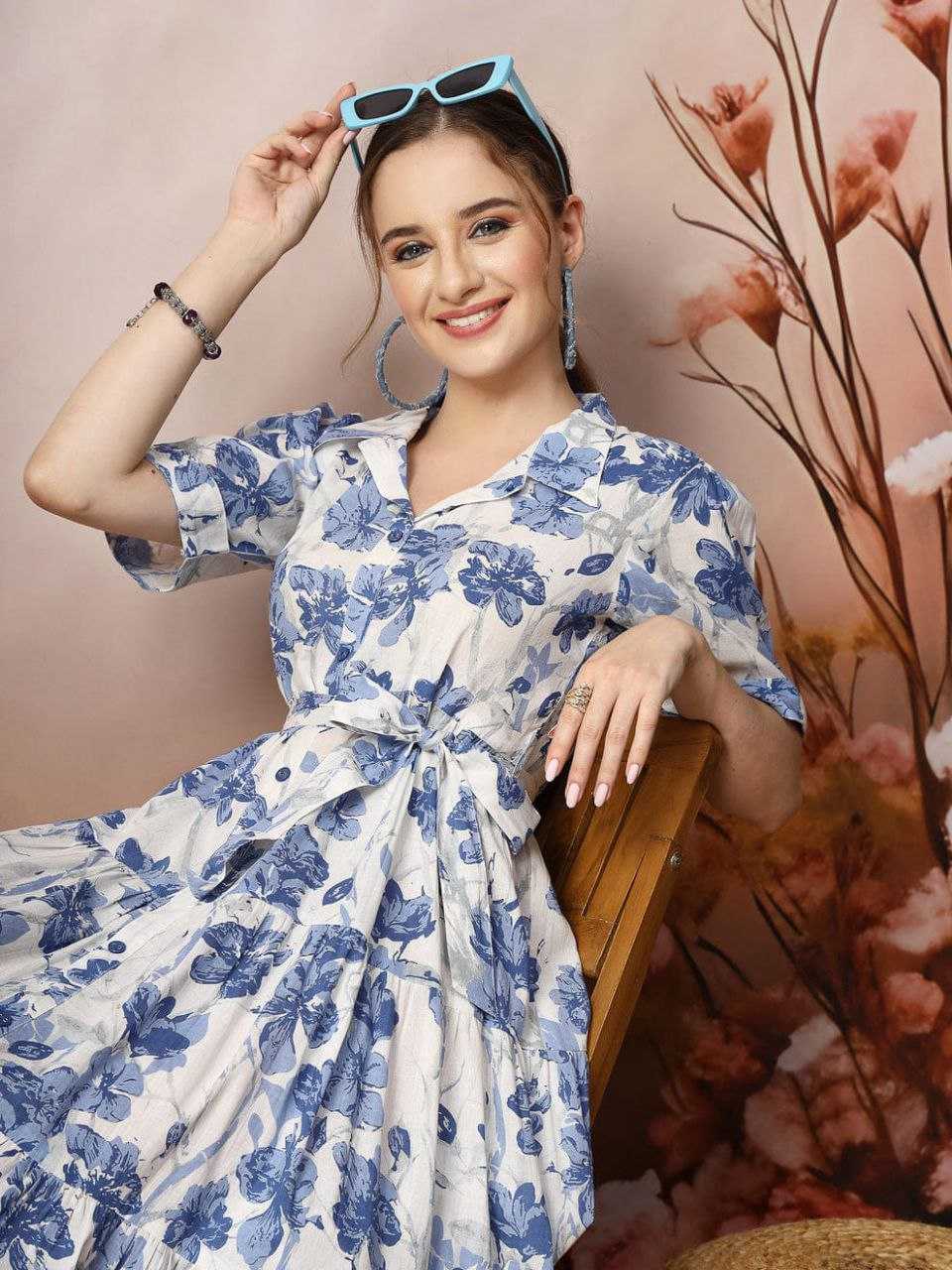 Ynf Reyon Cotton KESH552 94 Gowns Wholesale Printed Gowns Fancy Gowns Long Gowns Manufacturer