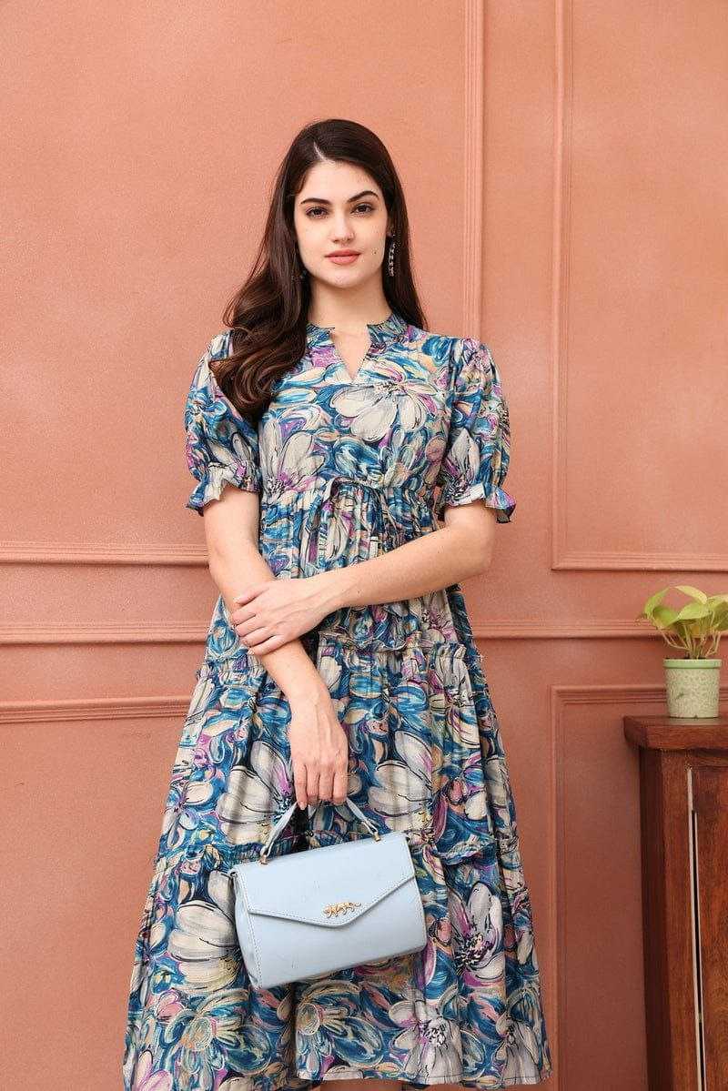 Ynf Reyon Cotton KESH552 94 Gowns Wholesale Printed Gowns Fancy Gowns Long Gowns Manufacturer