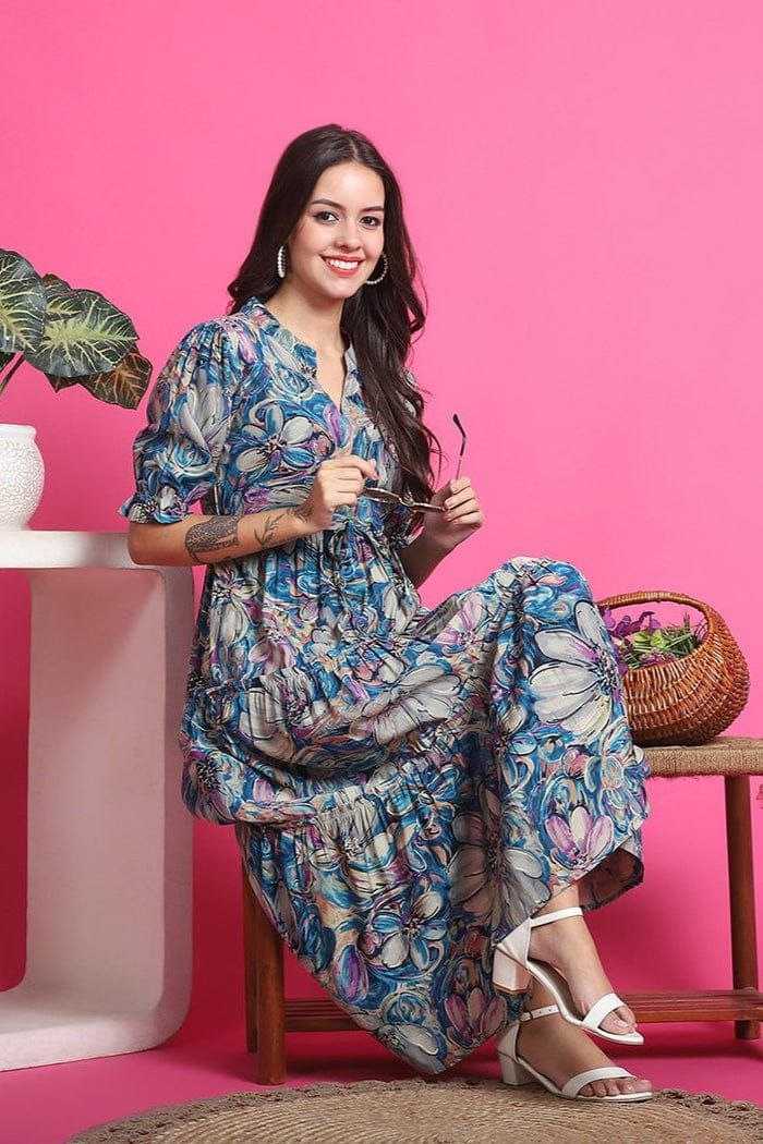Ynf Reyon Cotton KESH552 94 Gowns Wholesale Printed Gowns Fancy Gowns Long Gowns Manufacturer