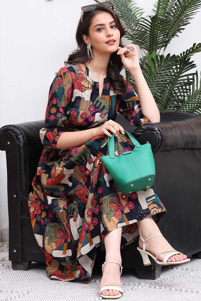 Ynf Reyon Cotton KESH552 94 Gowns Wholesale Printed Gowns Fancy Gowns Long Gowns Manufacturer