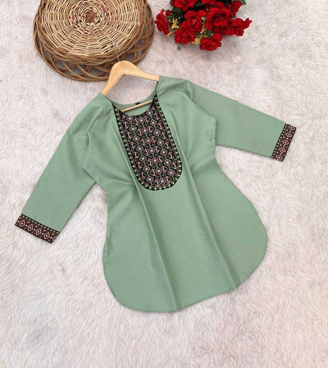 Ynf Reyon Cotton KESH552 RAJHANS Kurti Wholesale Casual Kurtis Festive Kurtis Short Kurtis Embroidered Kurtis Manufacturer