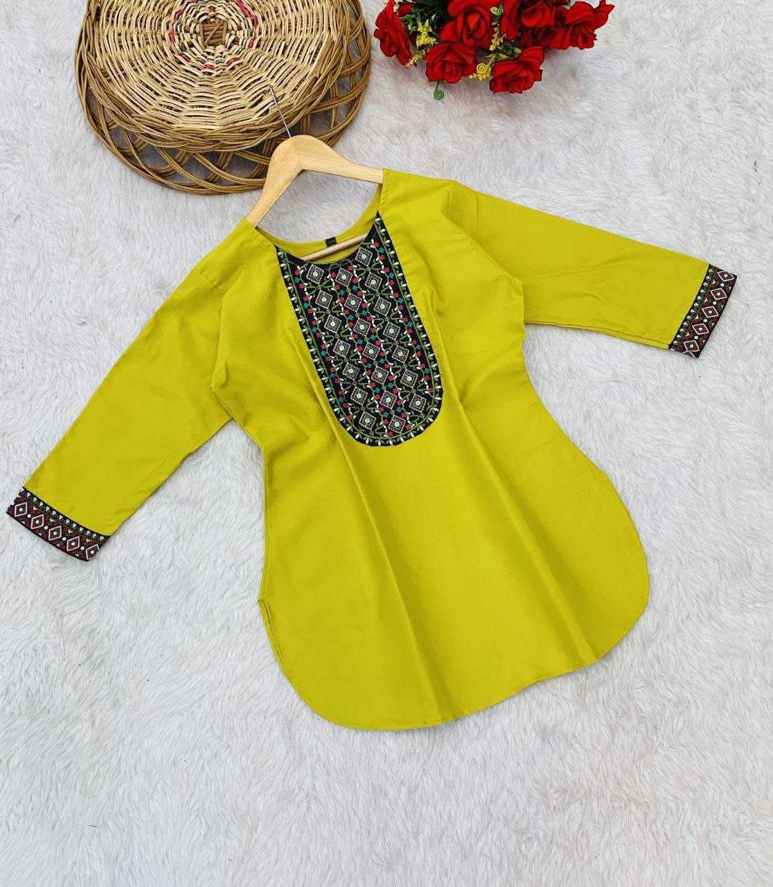Ynf Reyon Cotton KESH552 RAJHANS Kurti Wholesale Casual Kurtis Festive Kurtis Short Kurtis Embroidered Kurtis Manufacturer