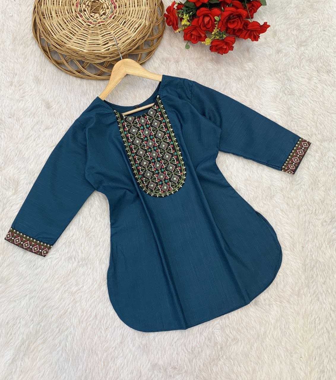 Ynf Reyon Cotton KESH552 RAJHANS Kurti Wholesale Casual Kurtis Festive Kurtis Short Kurtis Embroidered Kurtis Manufacturer