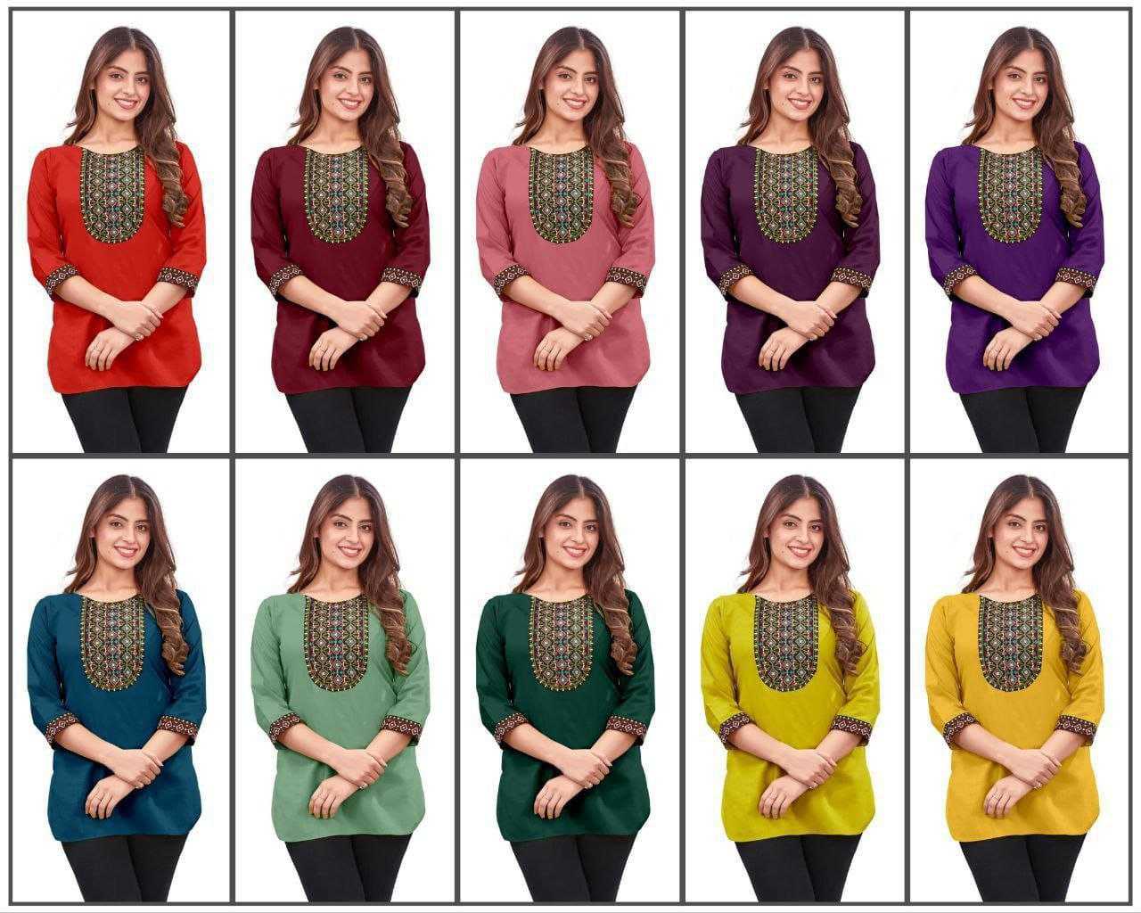 Ynf Reyon Cotton KESH552 RAJHANS Kurti Wholesale Casual Kurtis Festive Kurtis Short Kurtis Embroidered Kurtis Manufacturer