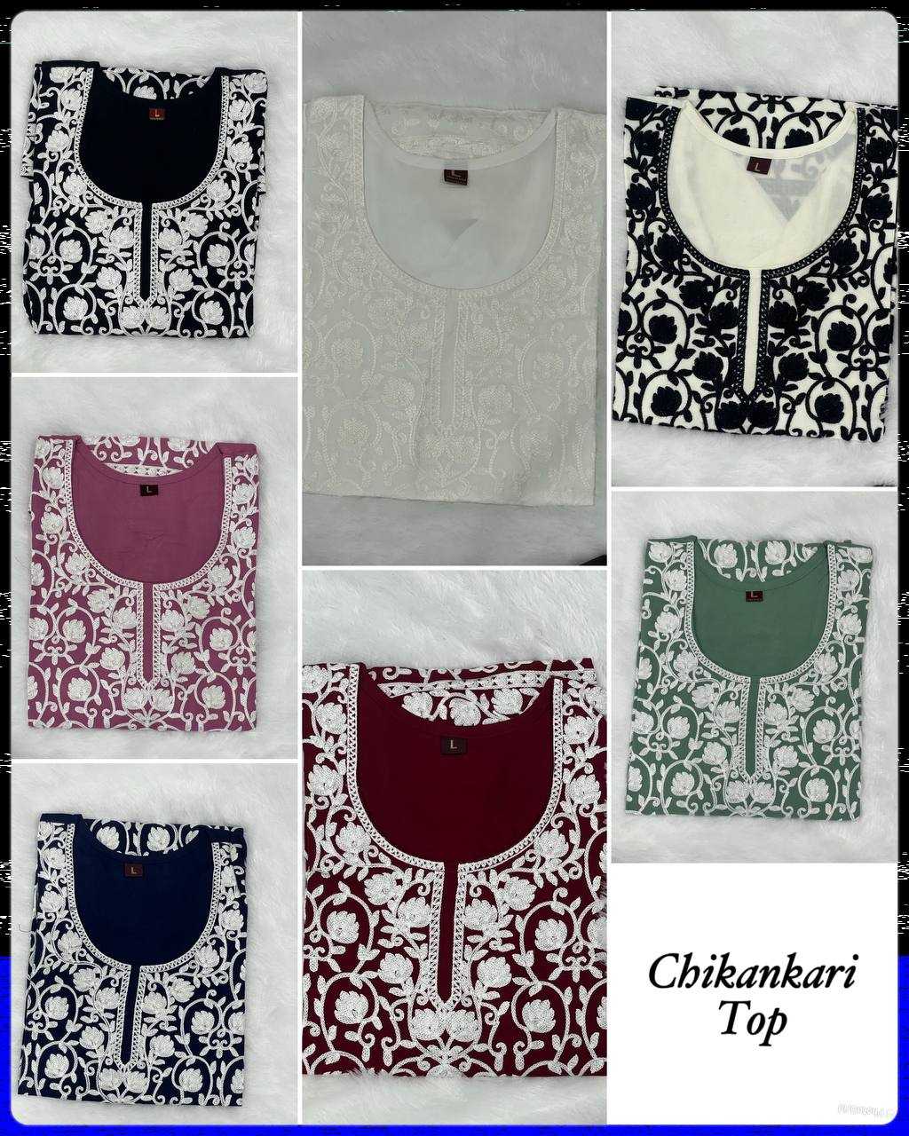 Ynf Reyon Cotton RIN125 Chikankari Kurti Wholesale Short Kurtis Rayon Kurtis Embroidered Kurtis Manufacturer