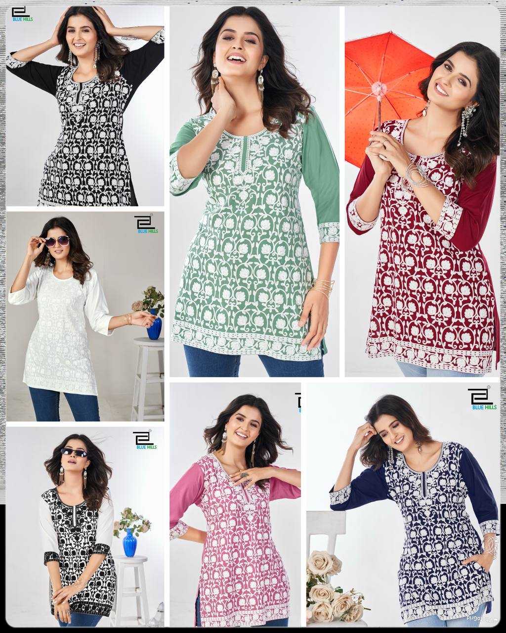 Ynf Reyon Cotton RIN125 Chikankari Kurti Wholesale Short Kurtis Rayon Kurtis Embroidered Kurtis Manufacturer