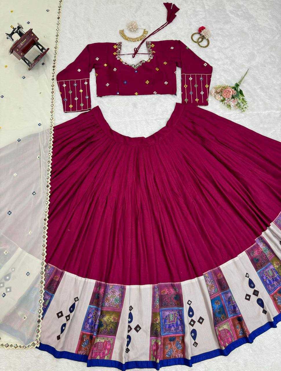 Ynf Reyon Cotton RIN162 290 Lehengas Festive Collections Wholesale Fancy Lehenga Printed Lehenga Mirror Work Lehenga Navratri Chaniya Choli Manufacturer