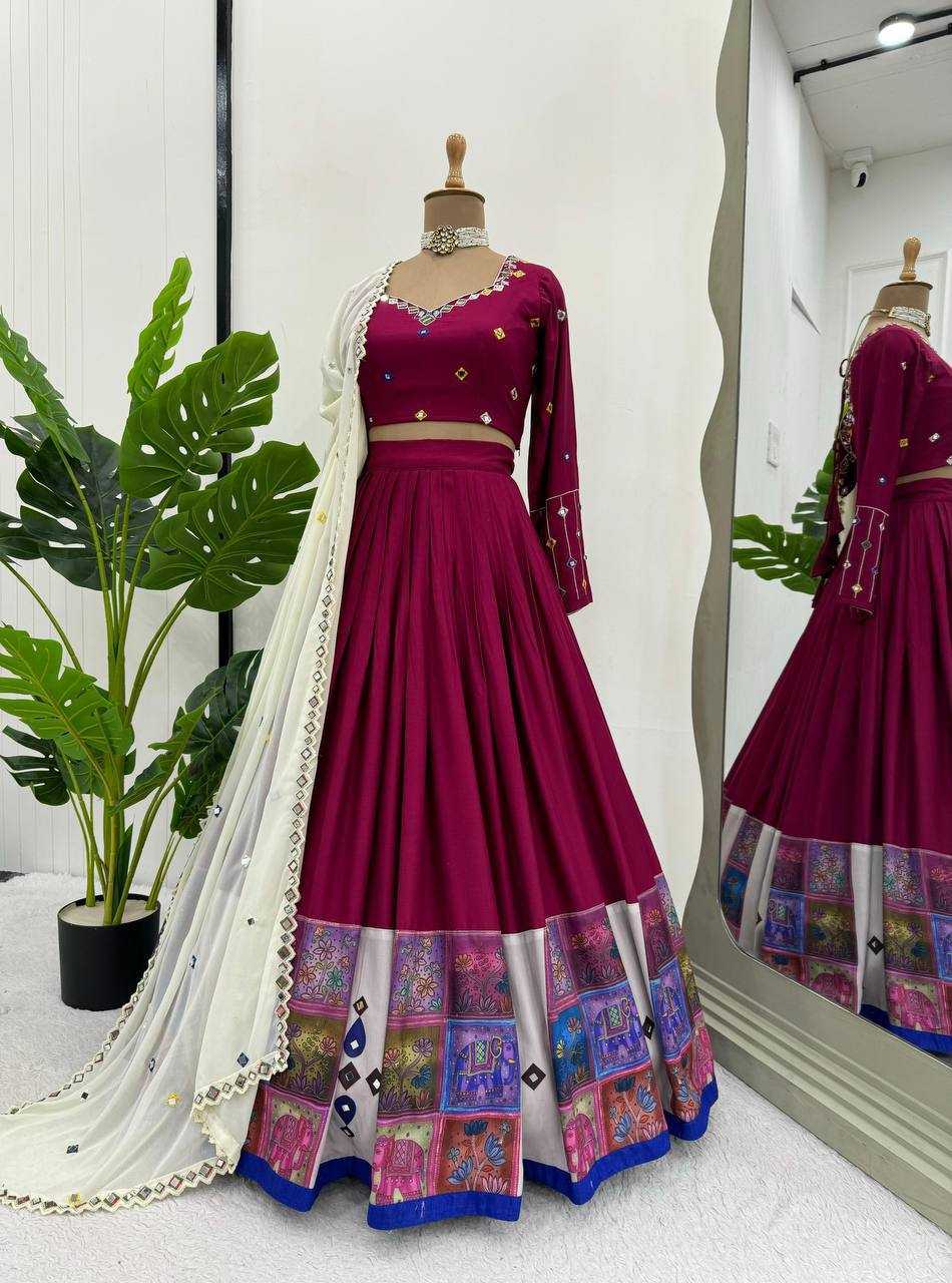 Ynf Reyon Cotton RIN162 290 Lehengas Festive Collections Wholesale Fancy Lehenga Printed Lehenga Mirror Work Lehenga Navratri Chaniya Choli Manufacturer