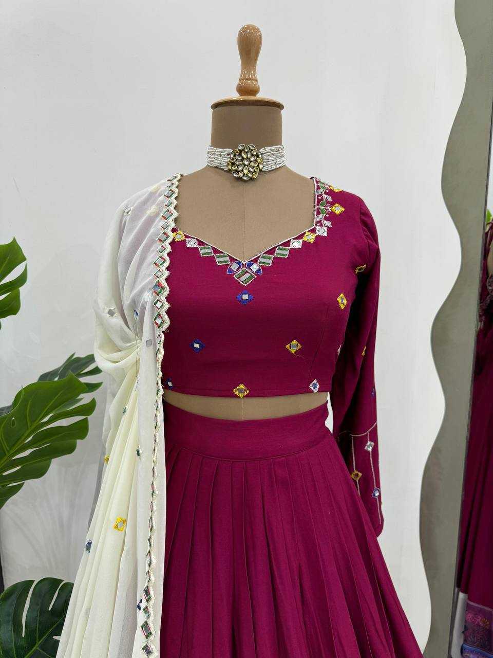 Ynf Reyon Cotton RIN162 290 Lehengas Festive Collections Wholesale Fancy Lehenga Printed Lehenga Mirror Work Lehenga Navratri Chaniya Choli Manufacturer