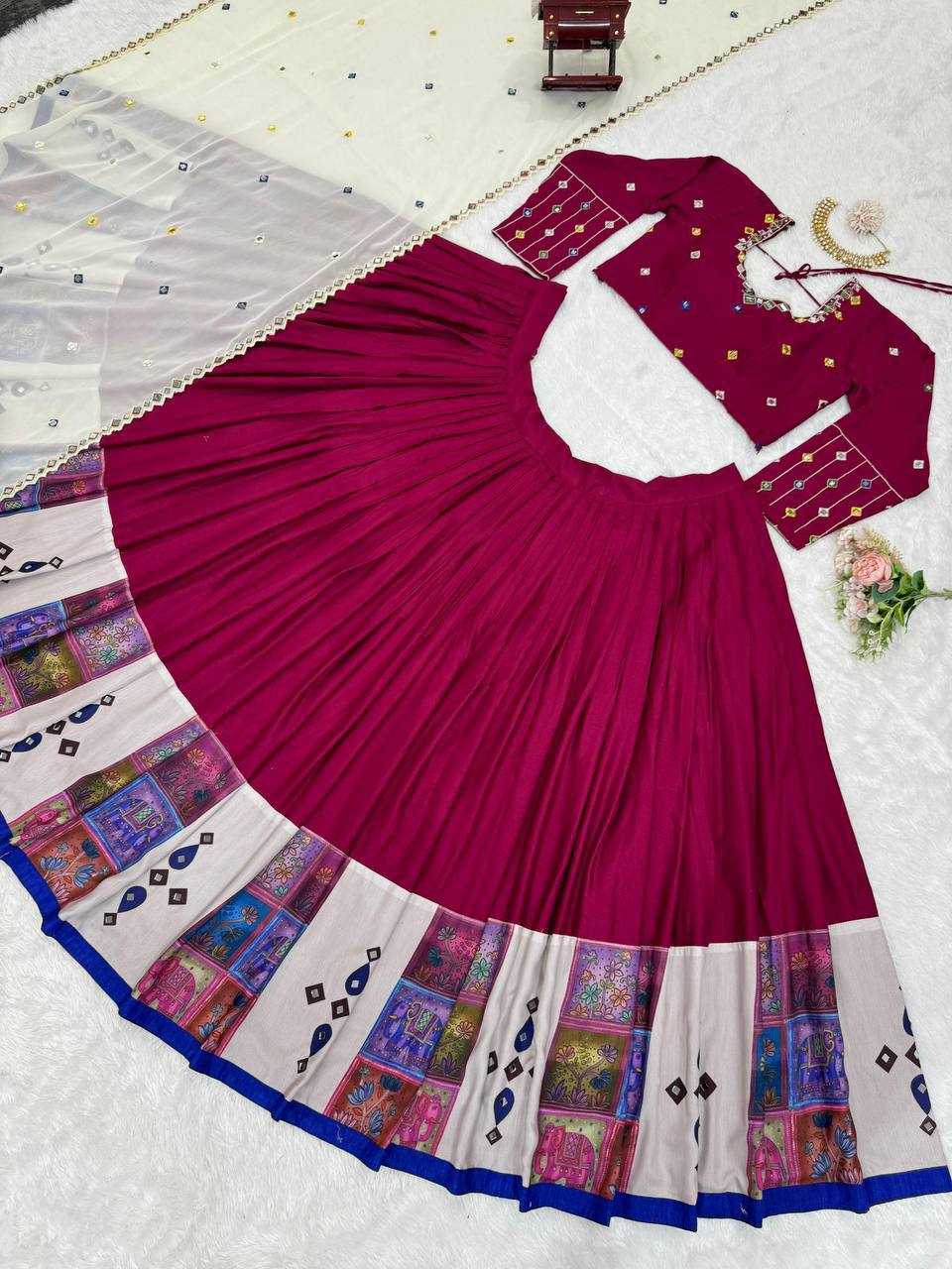 Ynf Reyon Cotton RIN162 290 Lehengas Festive Collections Wholesale Fancy Lehenga Printed Lehenga Mirror Work Lehenga Navratri Chaniya Choli Manufacturer