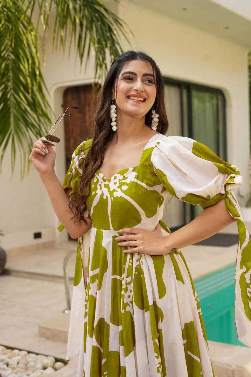 Ynf Reyon Cotton RIN220 MITTHO Gowns Plus Size Collections Wholesale Printed Gowns Fancy Gowns Anarkali Gown Party Gowns Manufacturer