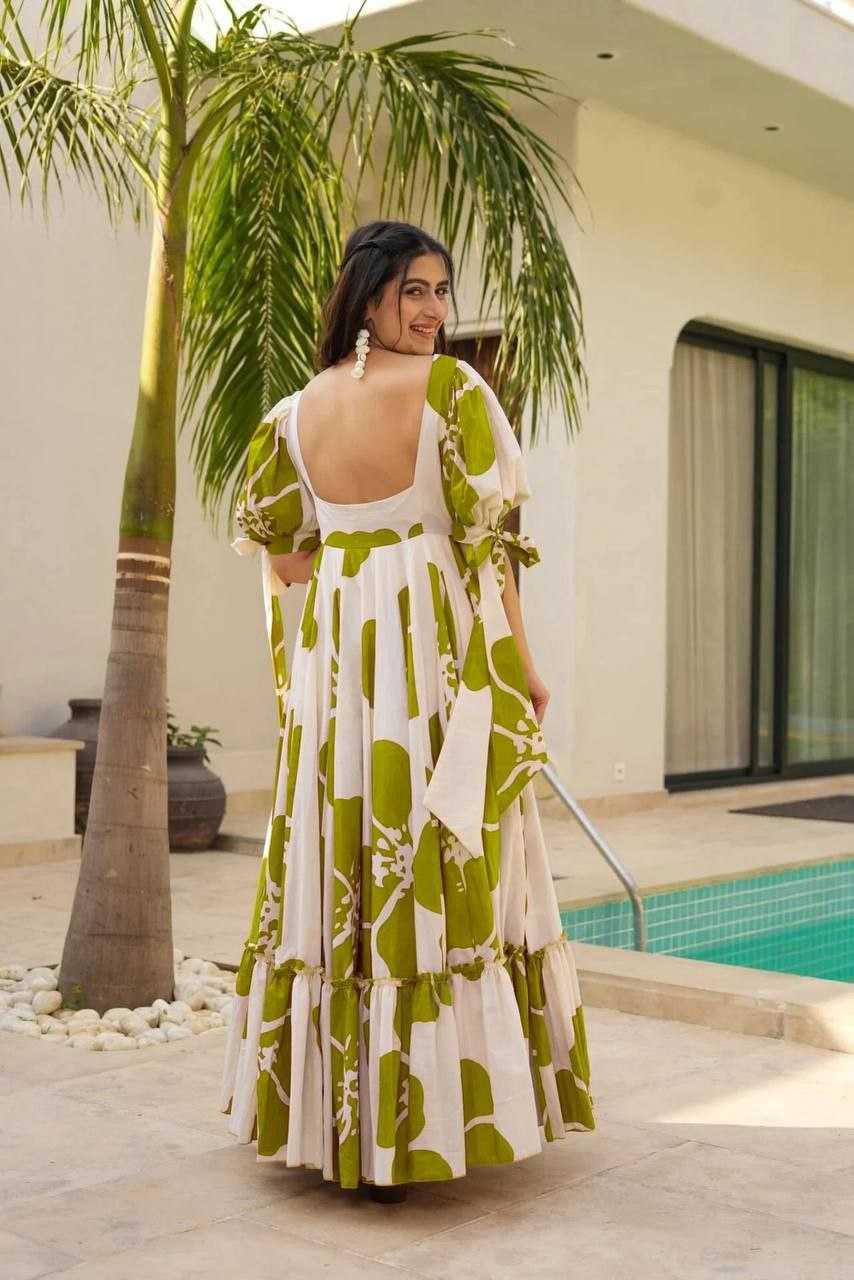 Ynf Reyon Cotton RIN220 MITTHO Gowns Plus Size Collections Wholesale Printed Gowns Fancy Gowns Anarkali Gown Party Gowns Manufacturer