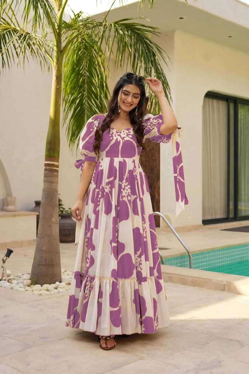 Ynf Reyon Cotton RIN220 MITTHO Gowns Plus Size Collections Wholesale Printed Gowns Fancy Gowns Anarkali Gown Party Gowns Manufacturer
