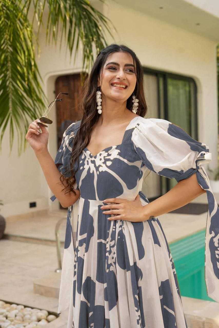 Ynf Reyon Cotton RIN220 MITTHO Gowns Plus Size Collections Wholesale Printed Gowns Fancy Gowns Anarkali Gown Party Gowns Manufacturer
