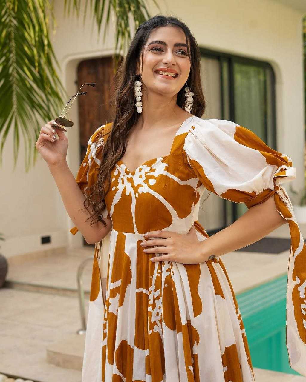 Ynf Reyon Cotton RIN220 MITTHO Gowns Plus Size Collections Wholesale Printed Gowns Fancy Gowns Anarkali Gown Party Gowns Manufacturer