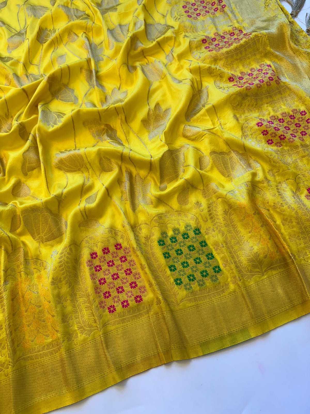 Ynf Russian Silk KESH484 Meenakari Silk Sarees Wholesale Soft Silk Sarees Designer Silk Sarees Zari Border Silk Sarees Manufacturer