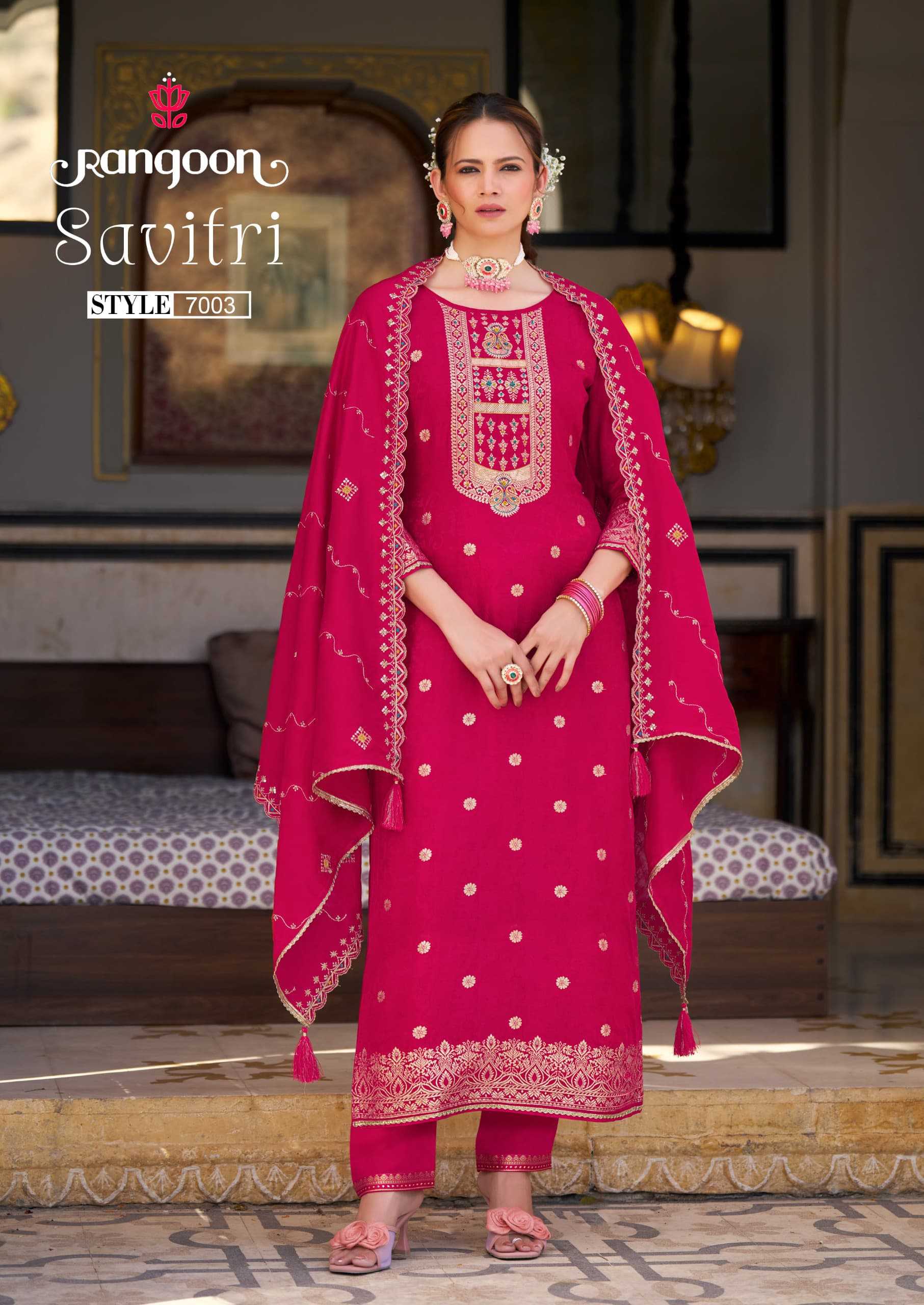 Ynf Russian Silk RIN190 Rangoon-SAVITRI Setwise Collections Wholesale Dresses & Suits Catalogs Manufacturer