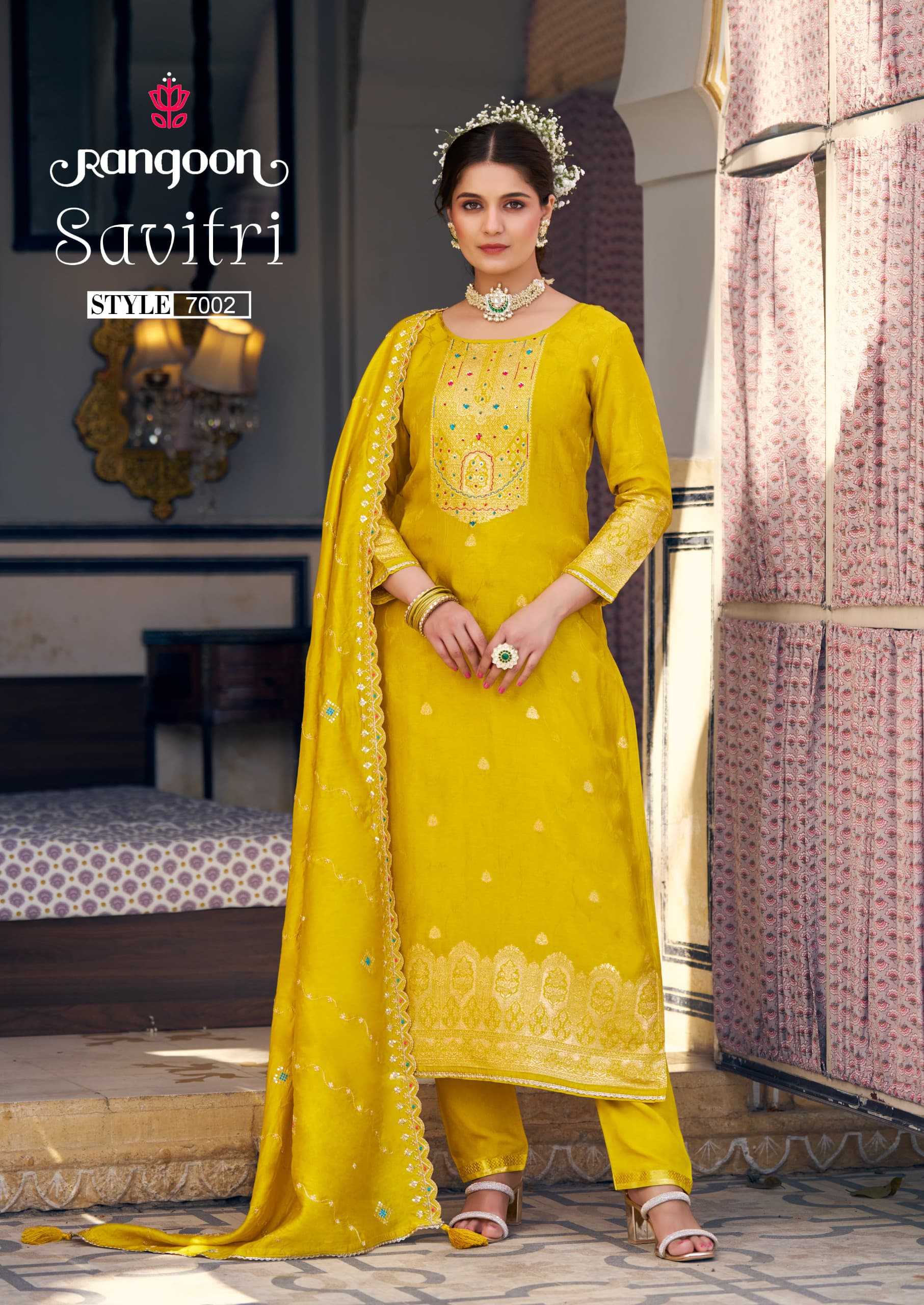 Ynf Russian Silk RIN190 Rangoon-SAVITRI Setwise Collections Wholesale Dresses & Suits Catalogs Manufacturer