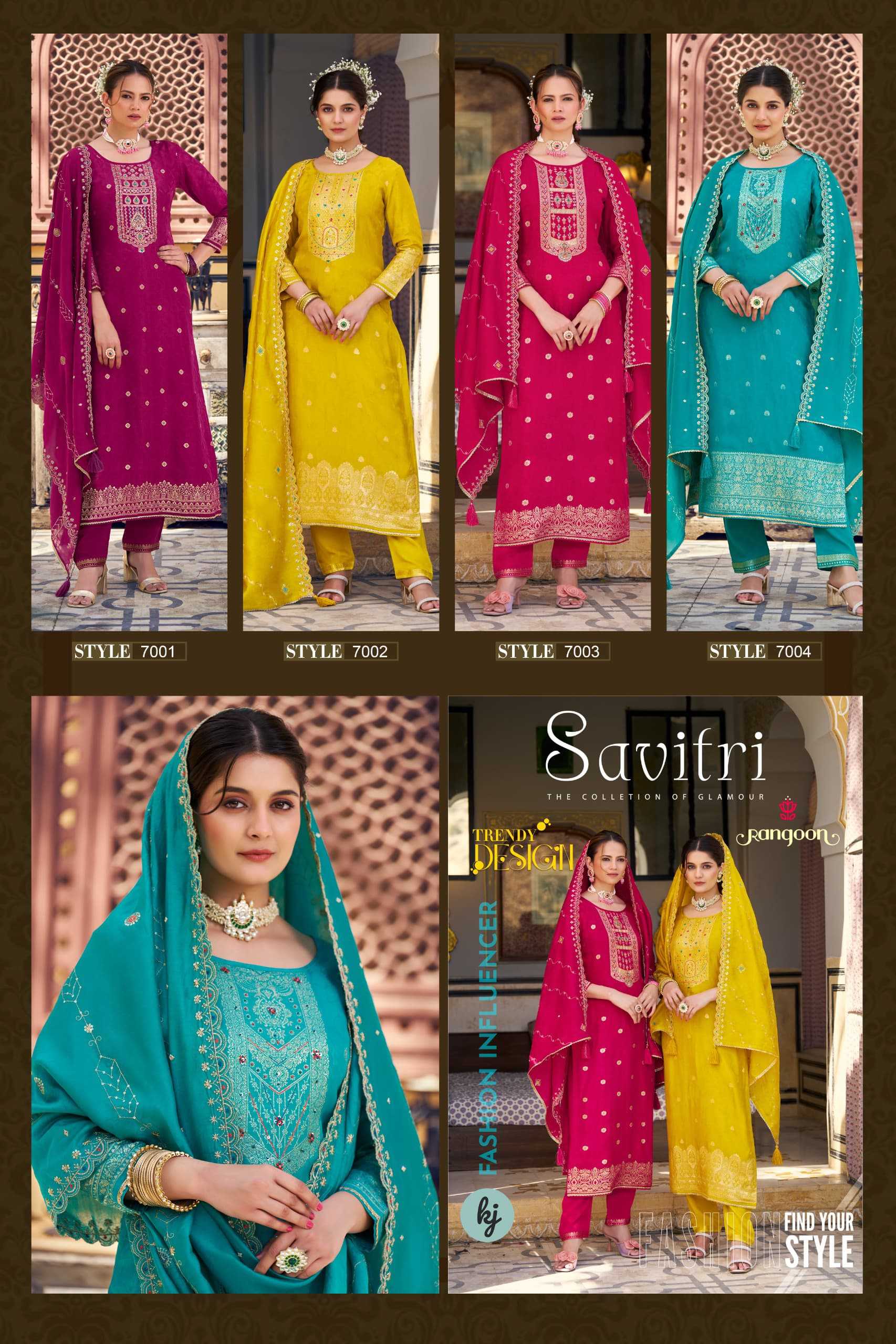 Ynf Russian Silk RIN190 Rangoon-SAVITRI Setwise Collections Wholesale Dresses & Suits Catalogs Manufacturer