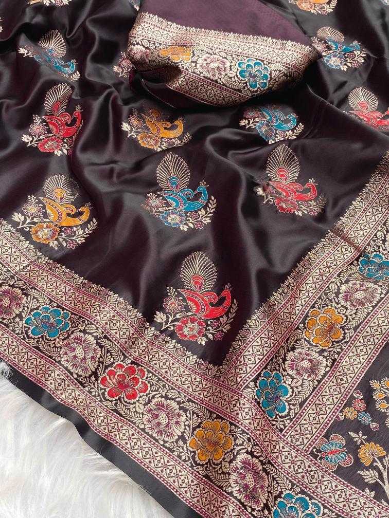 Ynf Satin KESH249 Satin Mor Sarees Wholesale Designer Sarees Fancy Sarees Satin Sarees Manufacturer