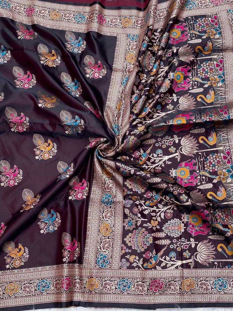 Ynf Satin KESH249 Satin Mor Sarees Wholesale Designer Sarees Fancy Sarees Satin Sarees Manufacturer