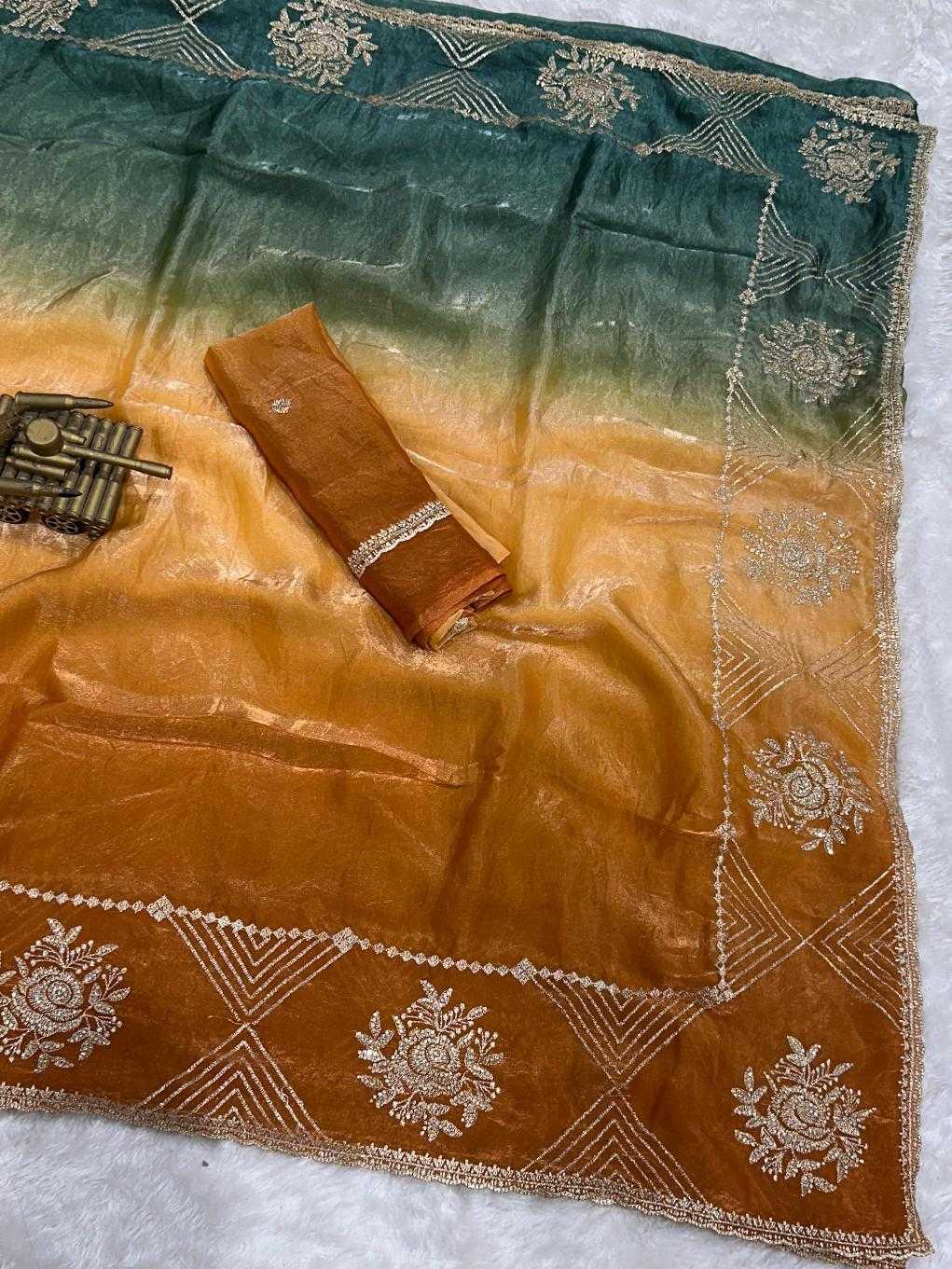 Ynf Satin KESH500 Himanshi Sarees Wholesale Embroidered Sarees Zari Border Sarees Satin Sarees Manufacturer