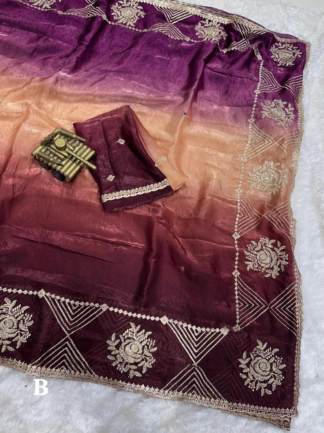 Ynf Satin KESH500 Himanshi Sarees Wholesale Embroidered Sarees Zari Border Sarees Satin Sarees Manufacturer
