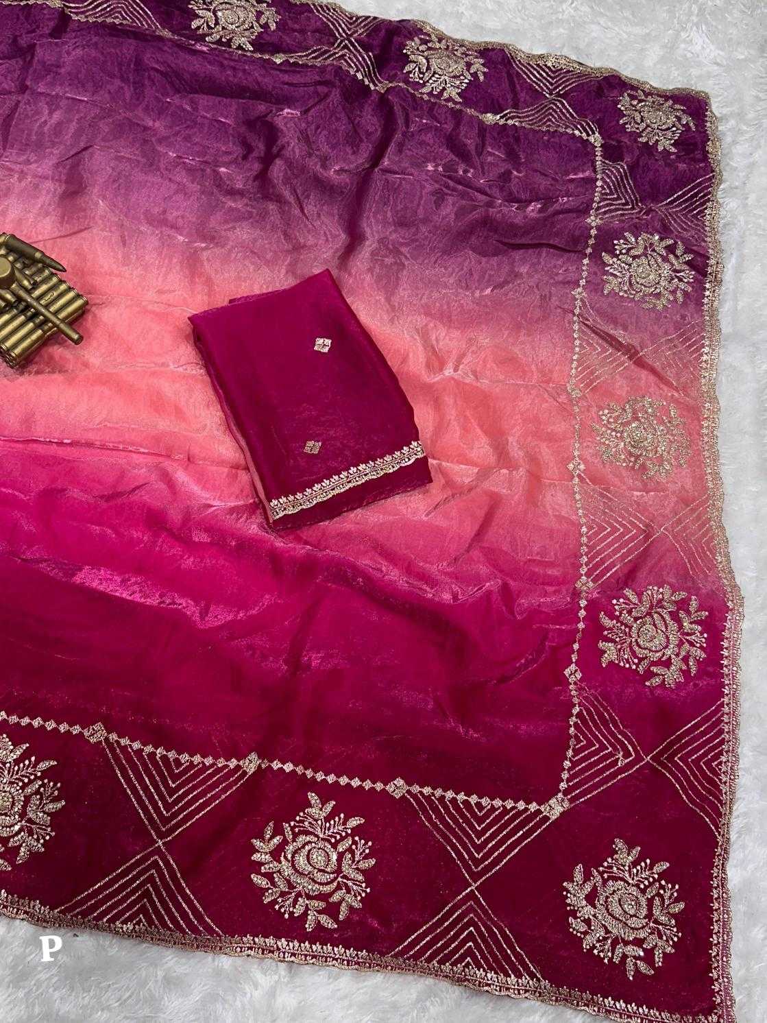Ynf Satin KESH500 Himanshi Sarees Wholesale Embroidered Sarees Zari Border Sarees Satin Sarees Manufacturer