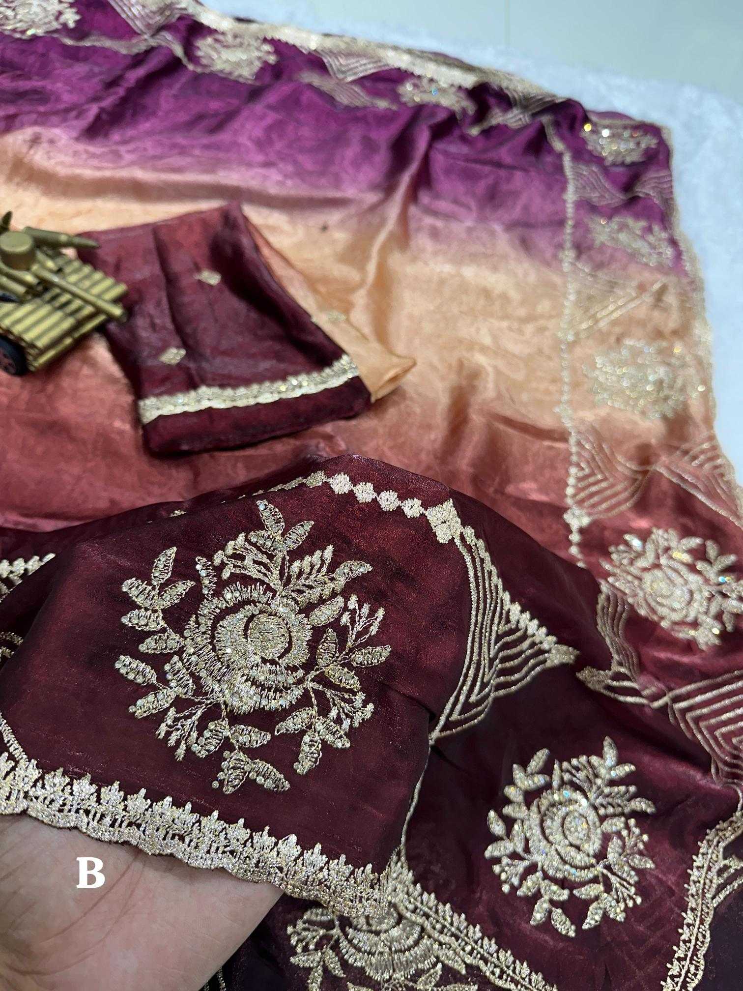 Ynf Satin KESH500 Himanshi Sarees Wholesale Embroidered Sarees Zari Border Sarees Satin Sarees Manufacturer