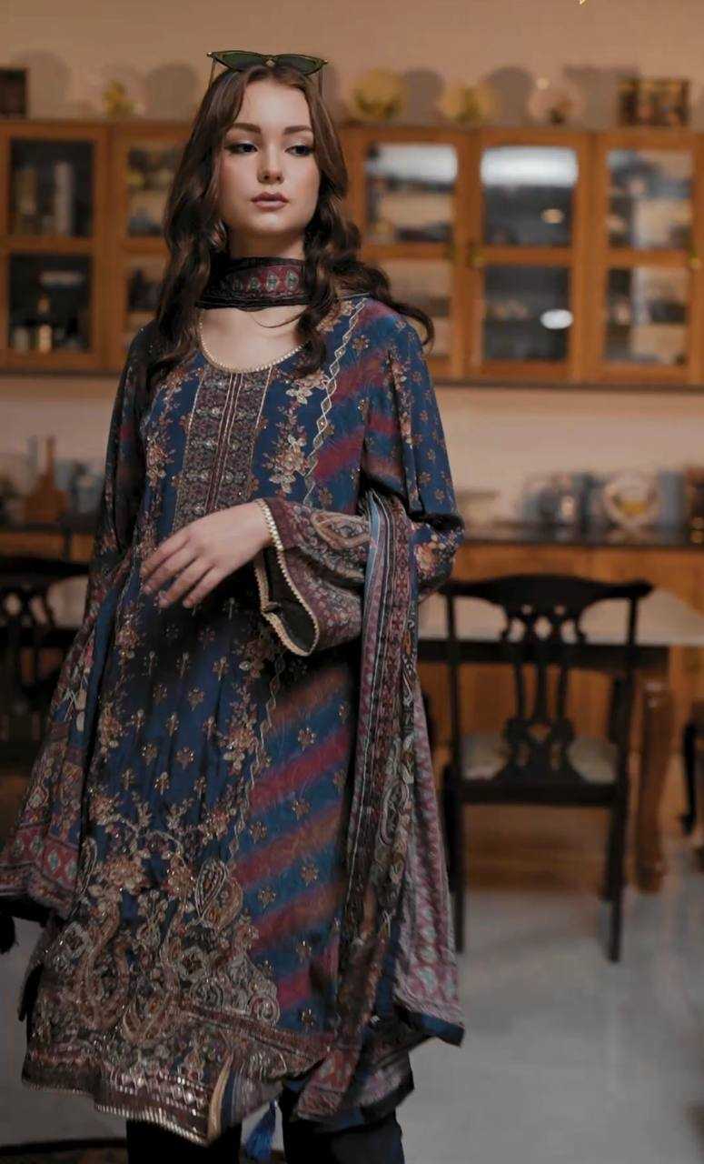 Ynf Satin KESH512 221 Islamic Clothing Wholesale Pakistani Suits Manufacturer