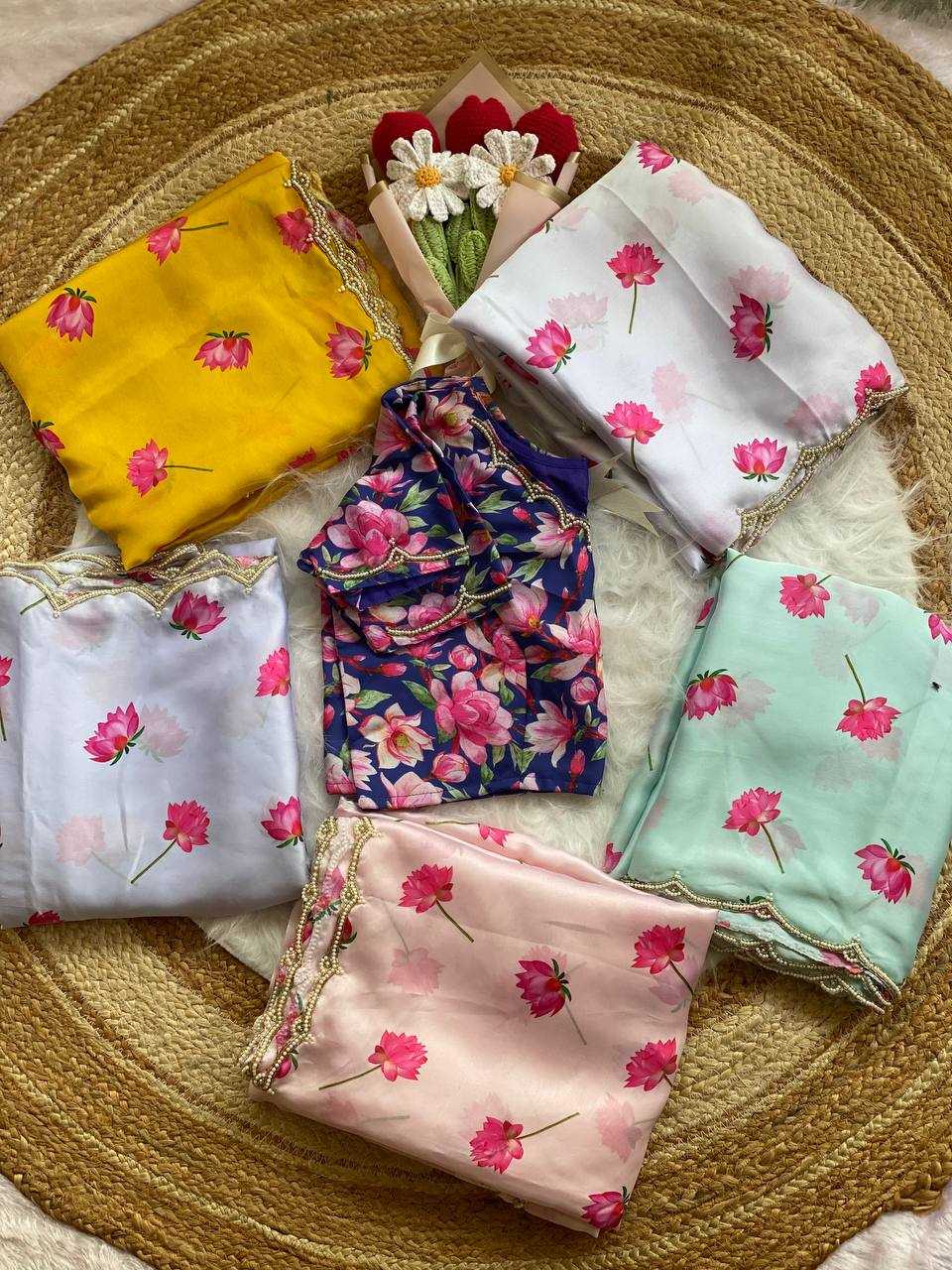 Ynf Satin RIN105 LISA Sarees Wholesale Hand Work Sarees Manufacturer
