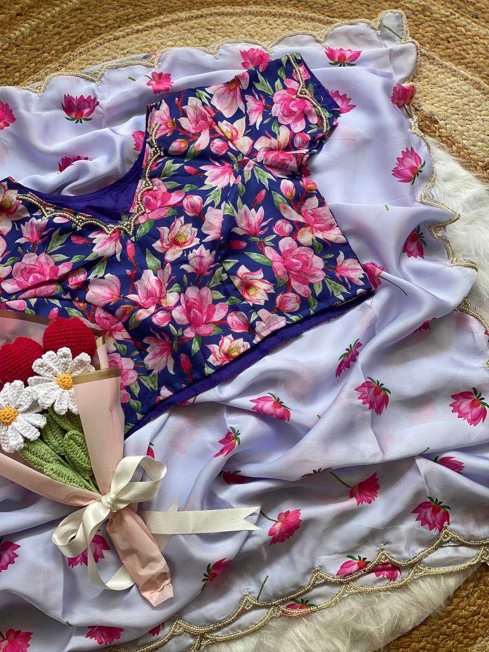 Ynf Satin RIN105 LISA Sarees Wholesale Hand Work Sarees Manufacturer