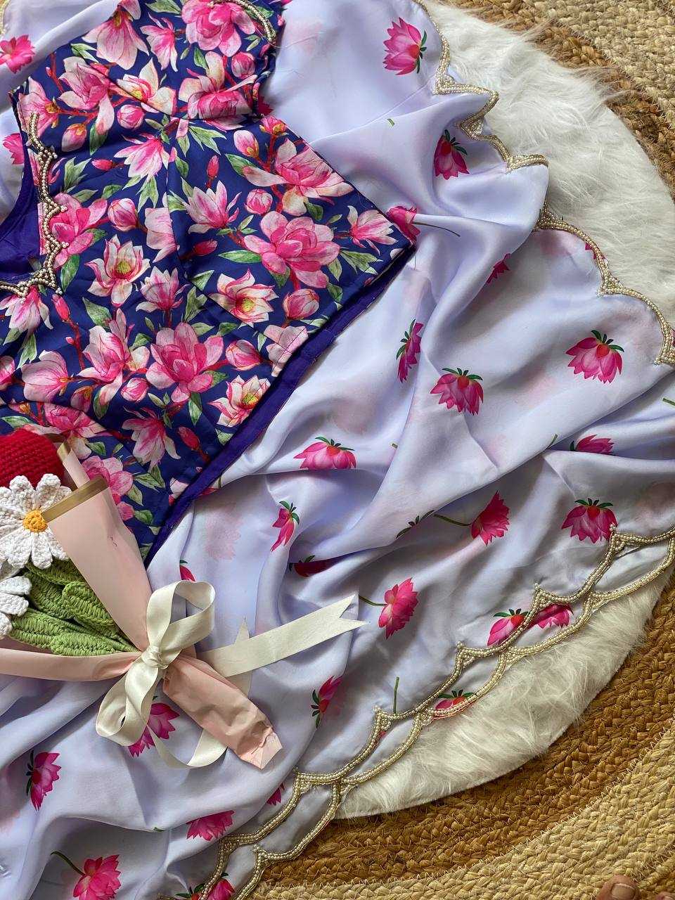 Ynf Satin RIN105 LISA Sarees Wholesale Hand Work Sarees Manufacturer