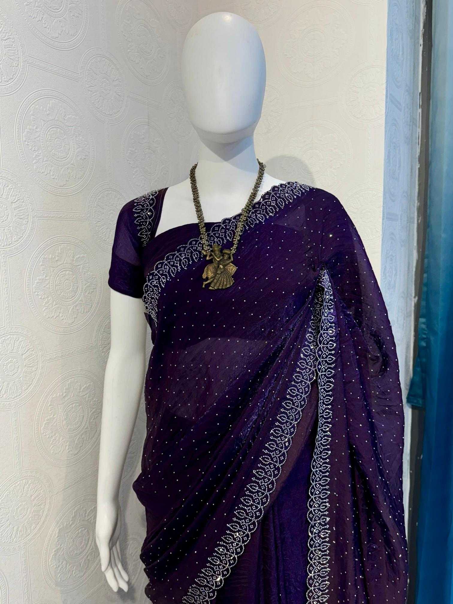 Ynf Satin RIN118 ALIA Sarees Wholesale Designer Sarees Swarovski Sarees Satin Sarees Manufacturer
