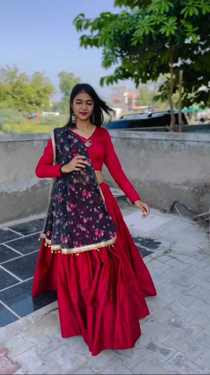 Ynf Satin RIN157 1070 Lehengas Plus Size Collections Wholesale Wedding Lehenga Satin Lehenga Red Lehenga Manufacturer